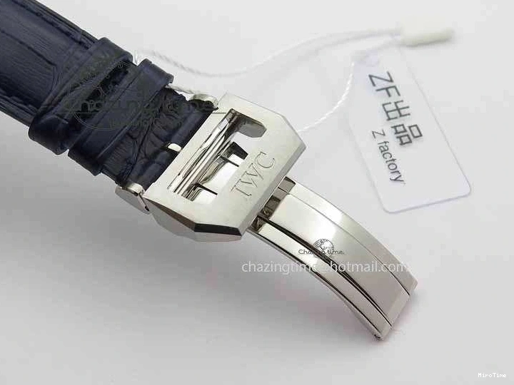 MIROTIME 0328 Portuguese IW3714 Diam ZF V2 1:1 Best Edition White Dial Blue Makers On Blue Leather Strap A79350 (Slim Movement) Stylish 7248